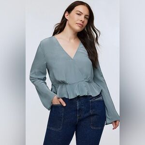 Madewell Bell-Sleeve Wrap Top, 6 NWT